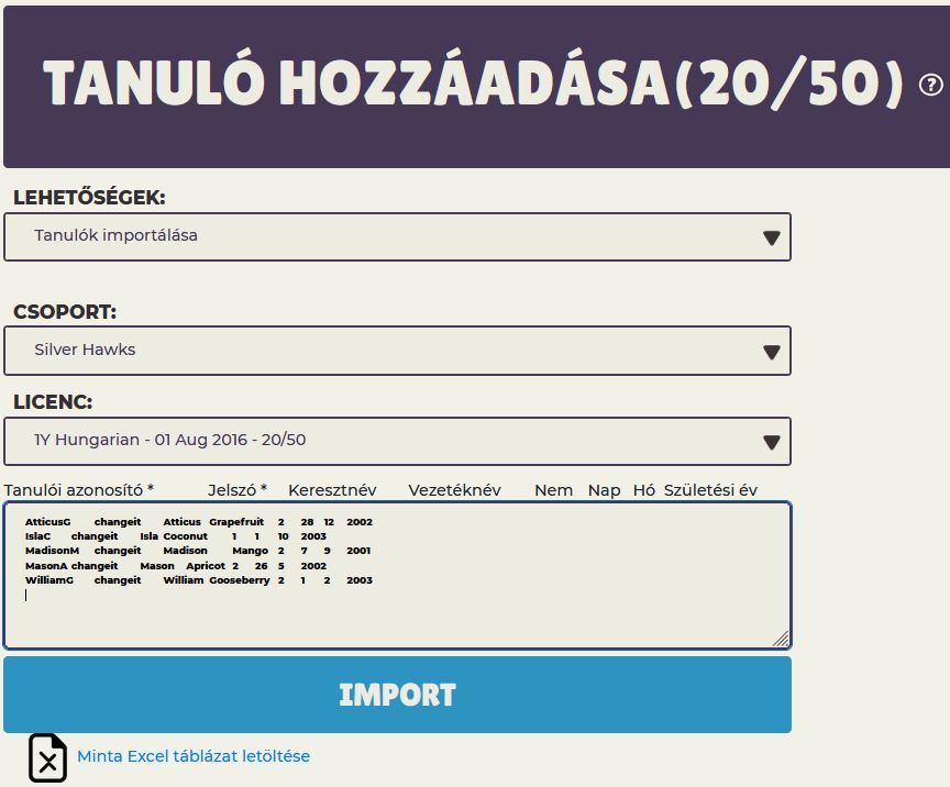 Learning Management - Import Scholastic Chess Students